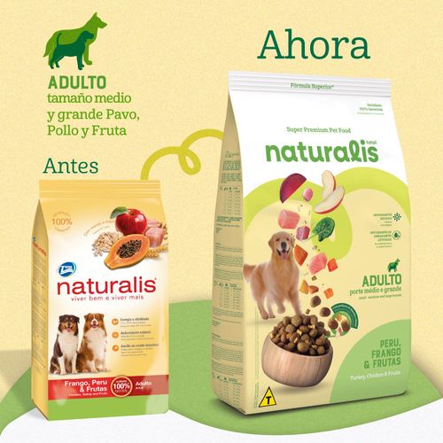 Comida para perros adulto Naturalis Pollo, pavo y frutas