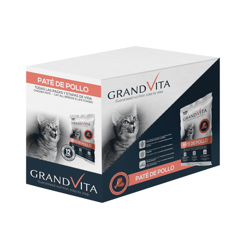 Alimento Humedo Grand Vita De Pollo Para Gato 100 Grs Caja X12